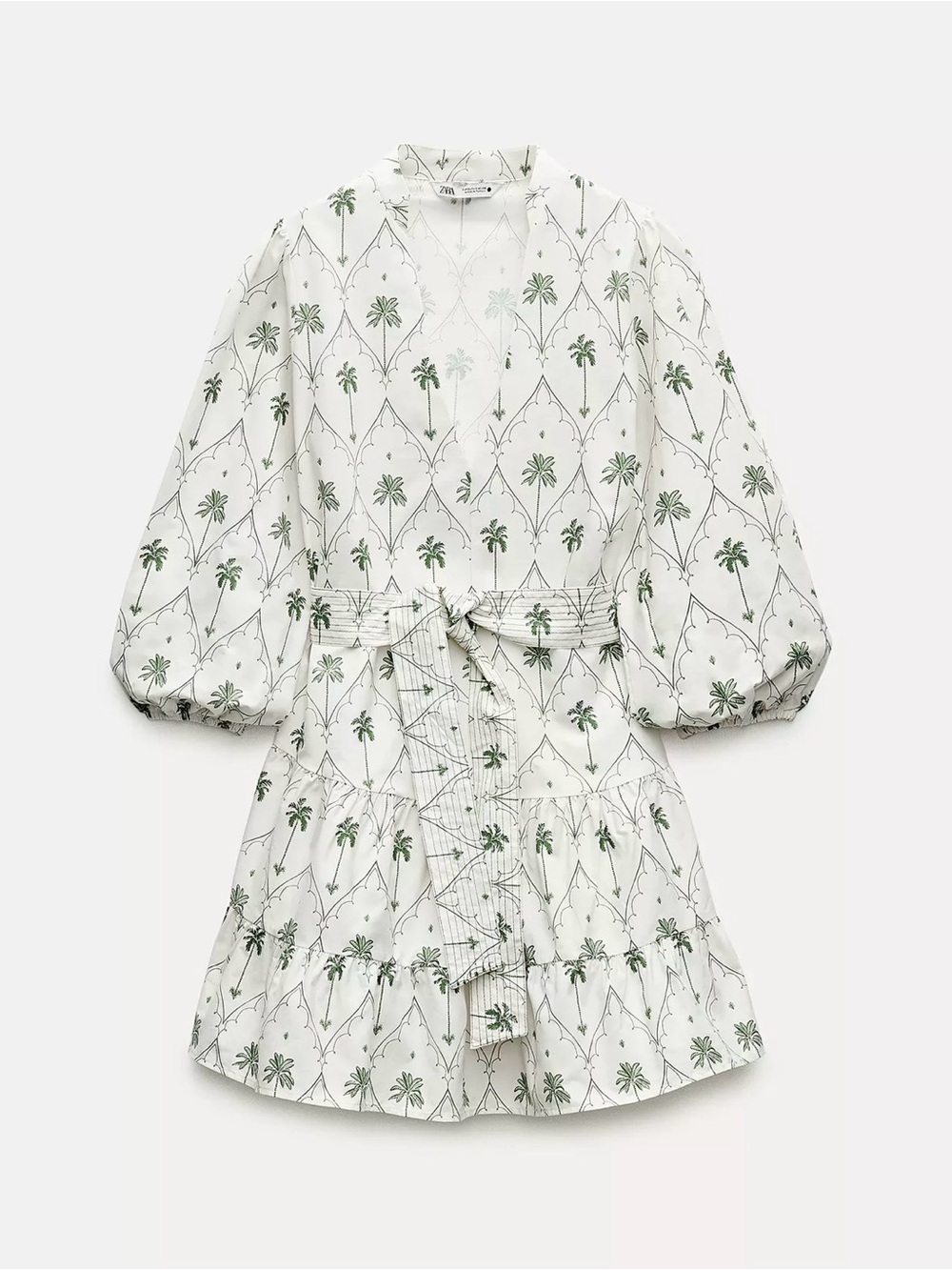 Zara Mini Palm Tree Belted Dress